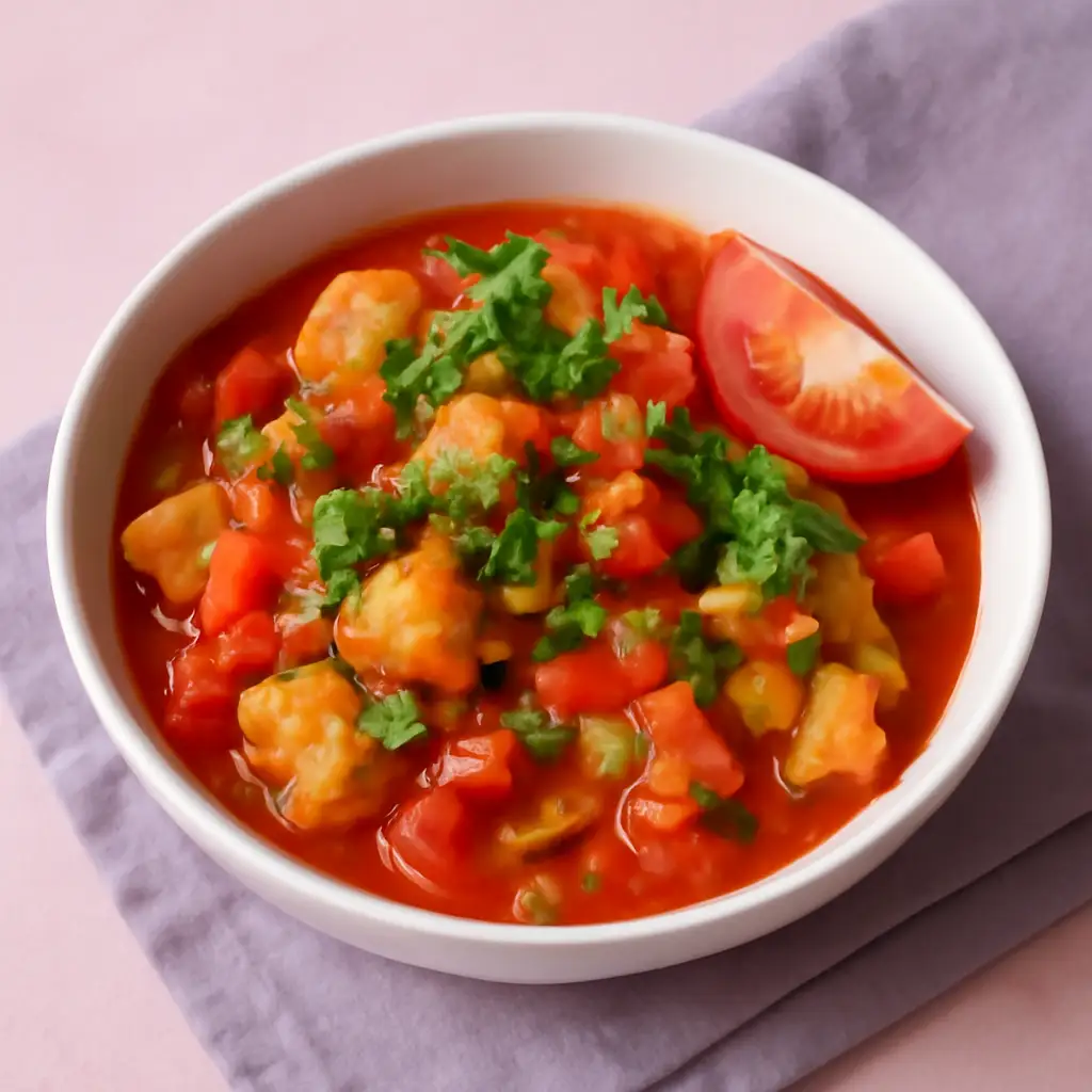 Чахохбили из курицы с томатами и зеленью (без глютена и сои)