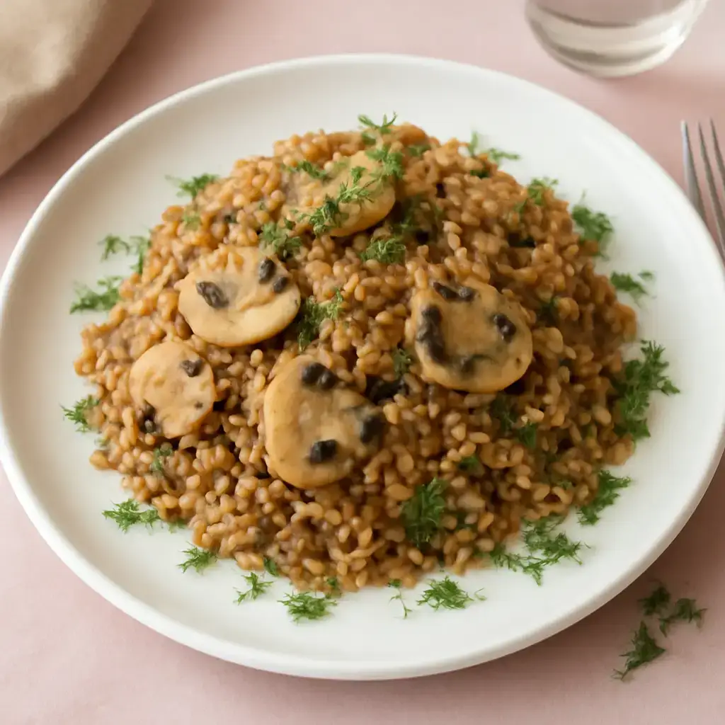 Гречка с грибами и луком (постная)