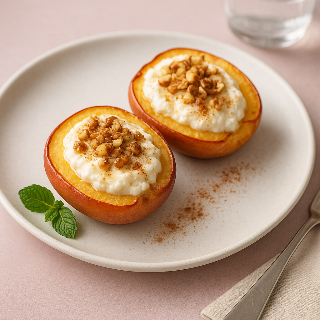 Запечённые нектарины с творогом и мёдом